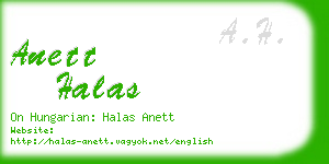 anett halas business card
